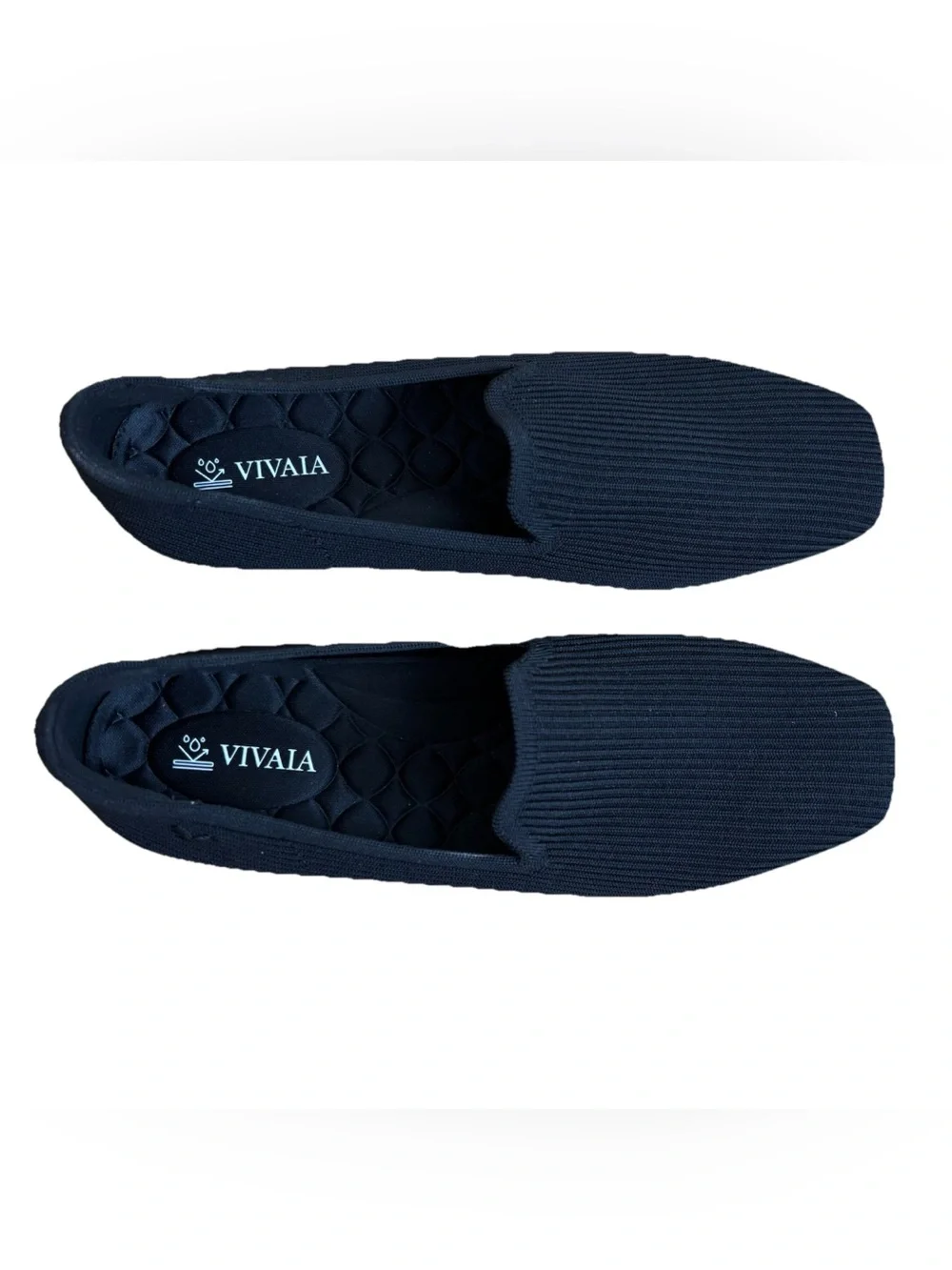 Vivaia Samantha Walker Square Toe Flats EU 40 US 9 Water Repellent Black
